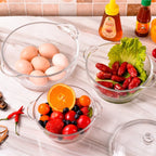 High Appearance Amber Glass Stockpot – Thickened Double Ear Bowl with Lid