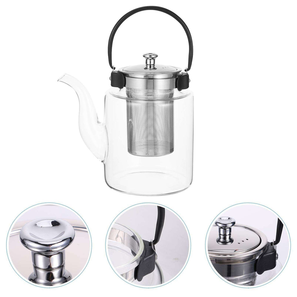 High Borosilicate Glass Teapot with Stainless Steel Infuser &amp; Handle – 800ml / 1200ml / 1500ml Large Capacity