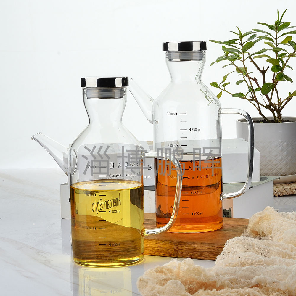 Glass Soy Oil Vinegar Dispenser Olive Oil Bottle for Cooking Kitchen Food