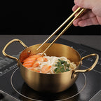 High-Quality Korean Style Double Golden Ear Mini Hot Pot – Thickened Stainless Steel