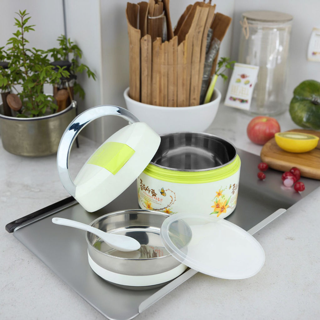 Cute Cartoon Stainless Steel Lunch Box Bento for Kids Food Container with Spoon