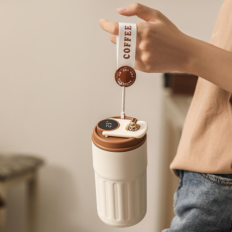 450ml Led Smart Temperature Display Thermo Tumbler Stainless Steel Travel Coffee Cups Mug
