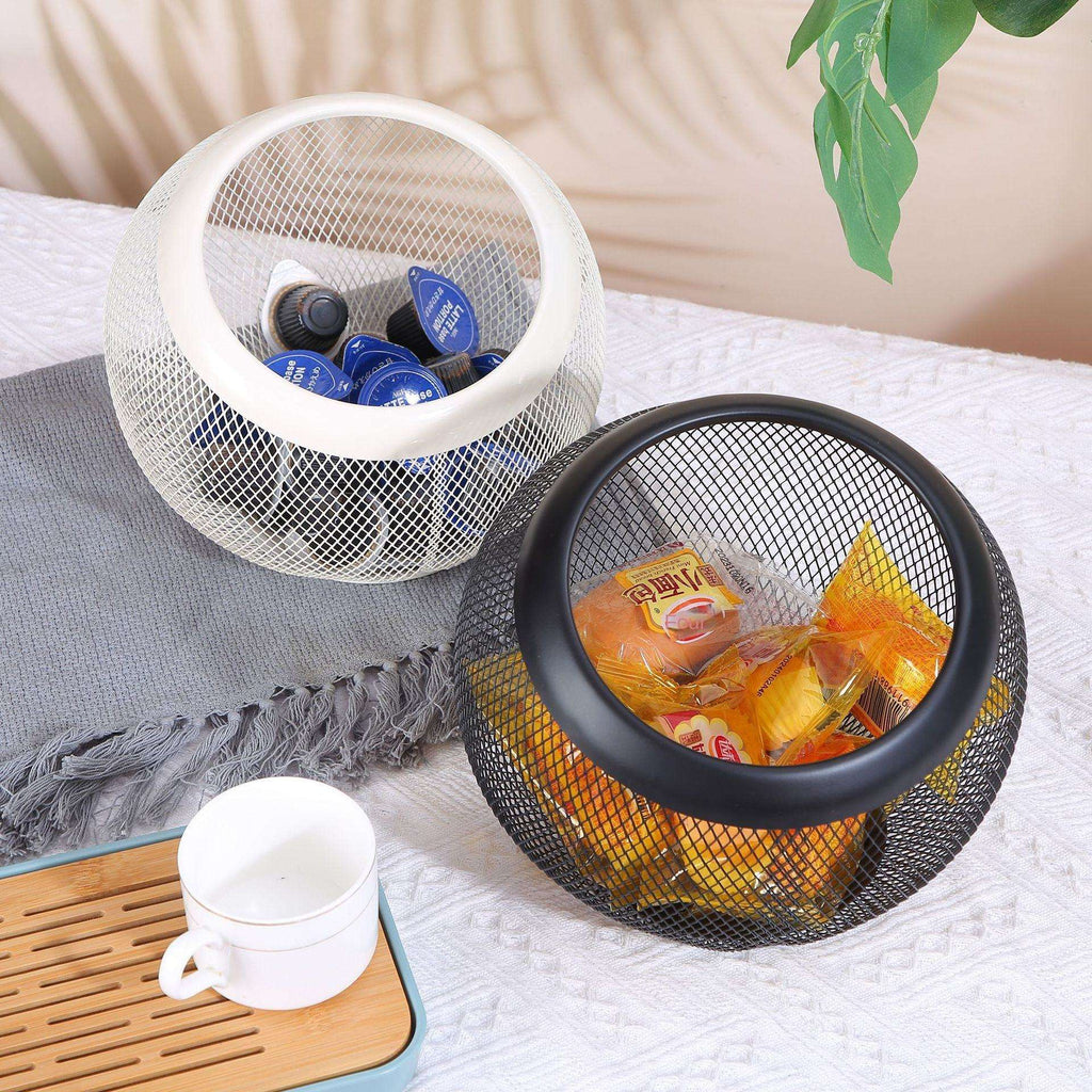 Sturdy Metal Wire Fruit &amp; Vegetable Storage Basket – Slant Opening Organizer