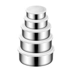 5 Pcs Modern Stainless Steel Warmer Set – Heatable Kitchen Hot Pot with Inner Lid | Casserole Food Storage Container