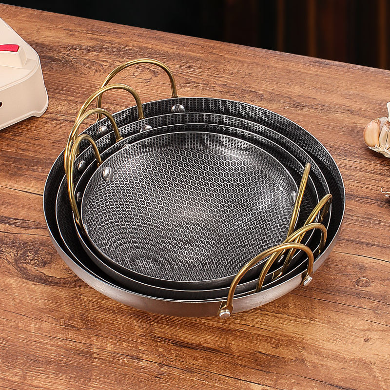 DS54 Stainless Steel Honeycomb Non-Stick Frying Pan | 8/9/10/11 Inch Kitchen Cooking Pan
