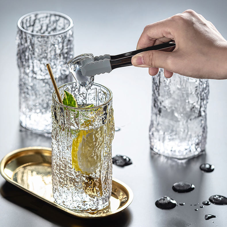 Customized Textured Floral Glass Tumbler Set – 6 Pcs | Premium Clear Drinking Glasses for Water, Juice & Tea