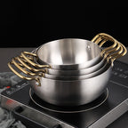 High-Quality Korean Style Double Golden Ear Mini Hot Pot – Thickened Stainless Steel