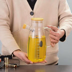 1000ml High Borosilicate Glass Oil Can with Handle – Heat-Resistant Gravy Boat for Kitchen Use