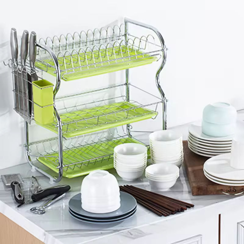 Multi-Functional Drainable Bowl Plate Organizer Storage Rack Chopstick Water Cup Holder Convenient Chopstick Water Cup Storage