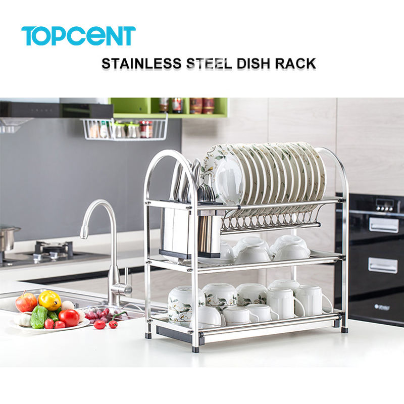 304 Stainless Steel Dish Rack Drain Storage Basket Kitchen Countertop Organizer Premium Quality Product for Storage Cages