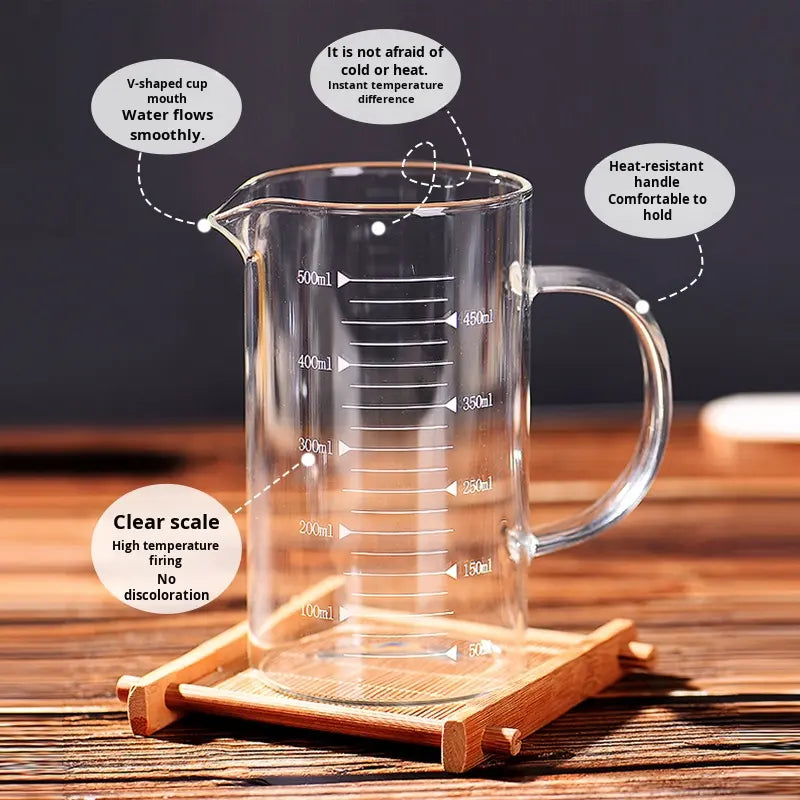 Microwave Heat-Resistant Glass Measuring Cup Set – Household Kitchen Liquid Containers
