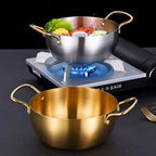 High-Quality Korean Style Double Golden Ear Mini Hot Pot – Thickened Stainless Steel