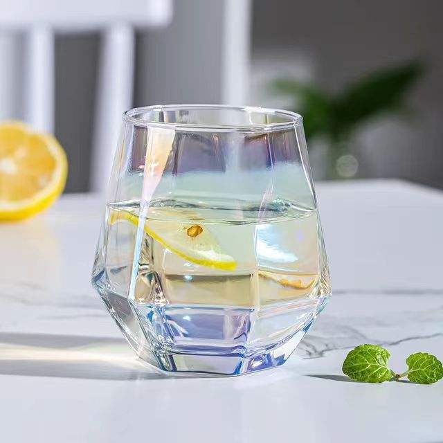 Hot Sale Diamond Cup Hexagonal Whisky Hexagon Water Glass Container