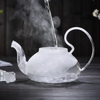 Glass Teapot Modern Luxury Shape Home Office Lid Glass Drinking Tea Water Jug Pot Set 1000ml Heat Resistant