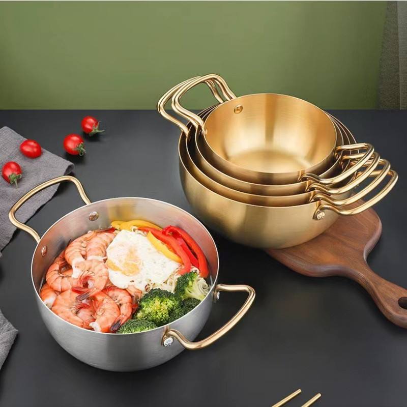 High-Quality Korean Style Double Golden Ear Mini Hot Pot – Thickened Stainless Steel