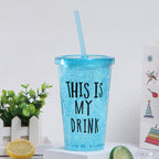 Double Plastic Straw Cups with Flat Lids – Colorful &amp; Fun