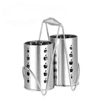 Stainless Steel Cutlery &amp; Tableware Holder – Kitchen Utensil Rack with Drain