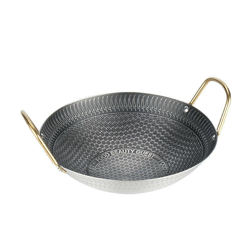 Eco-Friendly Honeycomb Non-Stick Wok for Stir-Frying and Deep-Frying

