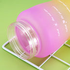 3-in-280ml/750ml/2000ml Capacity PP PC Silicon Food Grade Motivational Water Bottle with Time Marker One Click Open Cap