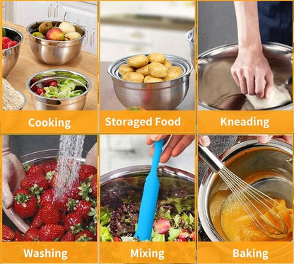 Stainless Steel Big Size Salad and Vegetable Mixing Bowl Set with Different Sizes