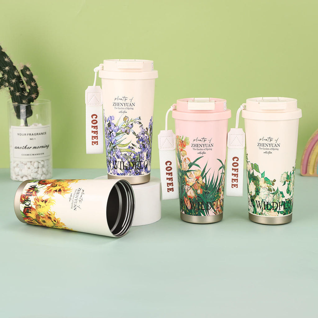 Eco-Friendly Double Wall Stainless Steel Coffee Cup with Lid – Lightweight Travel Vacuum Flask