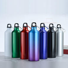 High-Quality Aluminum Water Bottle – 500ml / 750ml / 1000ml with Carabiner Lid