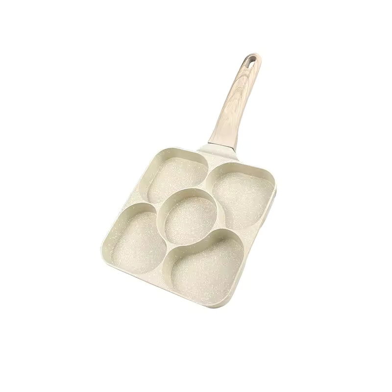 5-Hole Heart-Shaped Non-Stick Egg Pan | Pancake, Omelet & Mini Cake Breakfast Skillet
