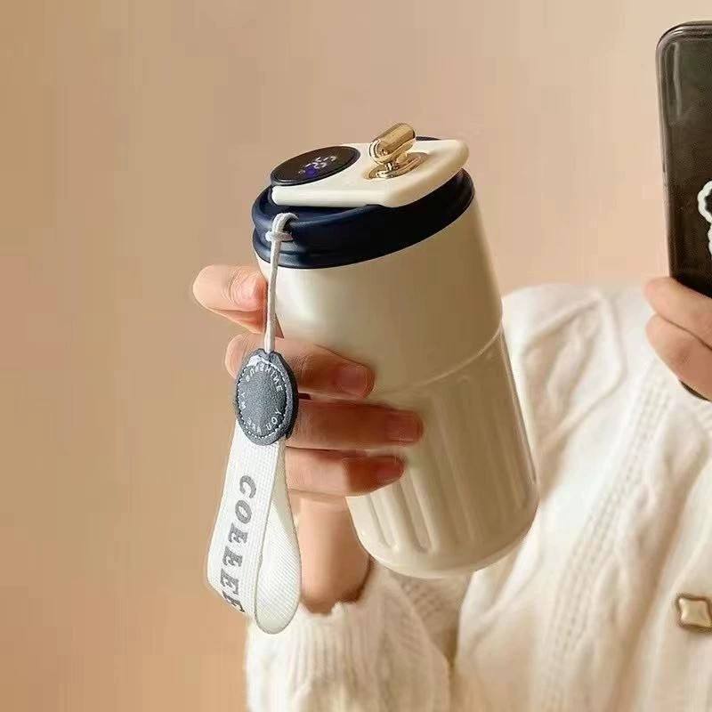 450ml Led Smart Temperature Display Thermo Tumbler Stainless Steel Travel Coffee Cups Mug