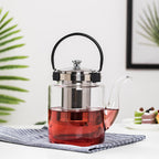 High Borosilicate Glass Teapot with Stainless Steel Infuser &amp; Handle – 800ml / 1200ml / 1500ml Large Capacity
