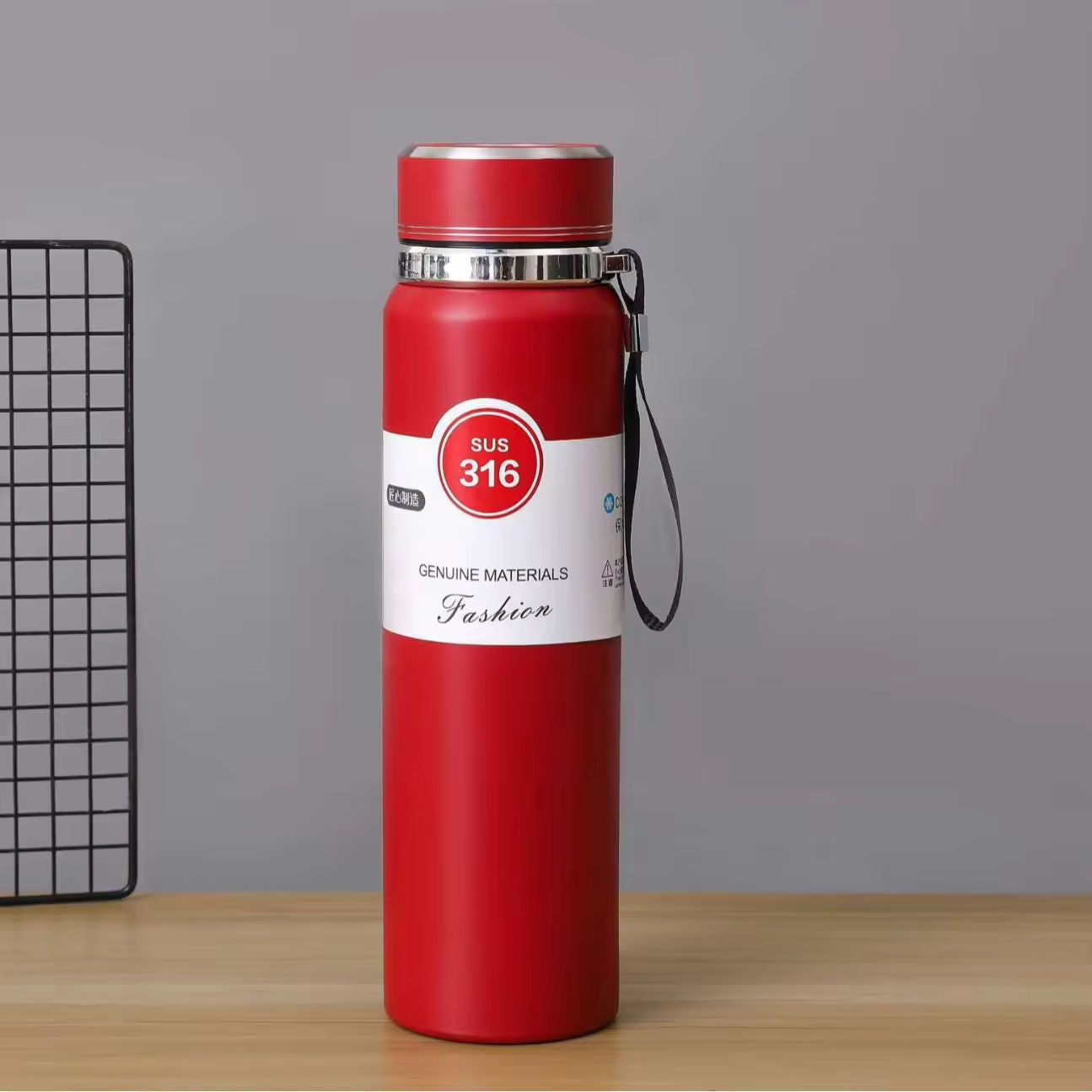 Large Capacity 316 Stainless Steel Thermos Bottle Solid Color Portable Vacuum Insulated Outdoor Sports Water Tumbler