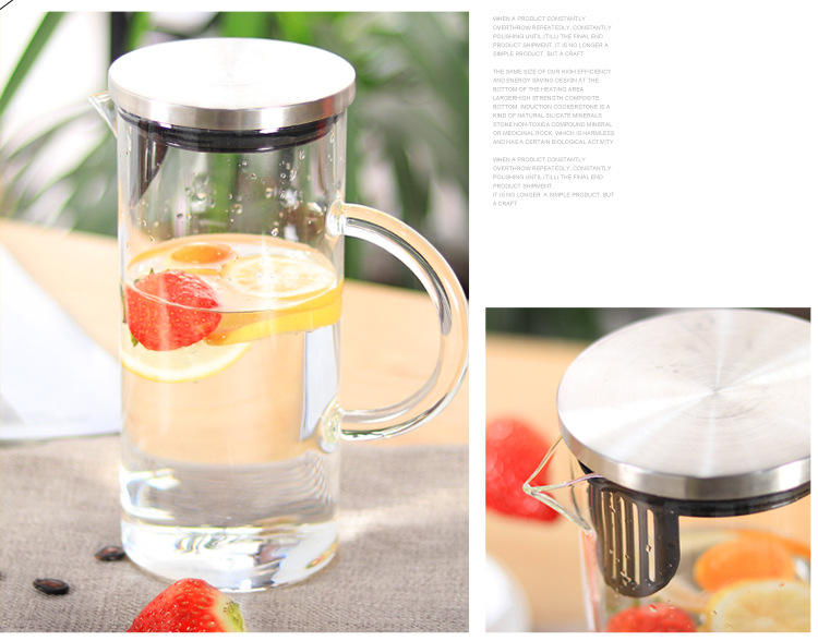 1500ml Glass Pitcher – Hot &amp; Cold Water Jug | Juice &amp; Iced Tea Container