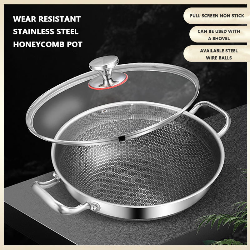Double-Sided Honeycomb Screen Non-Stick Frying Pan