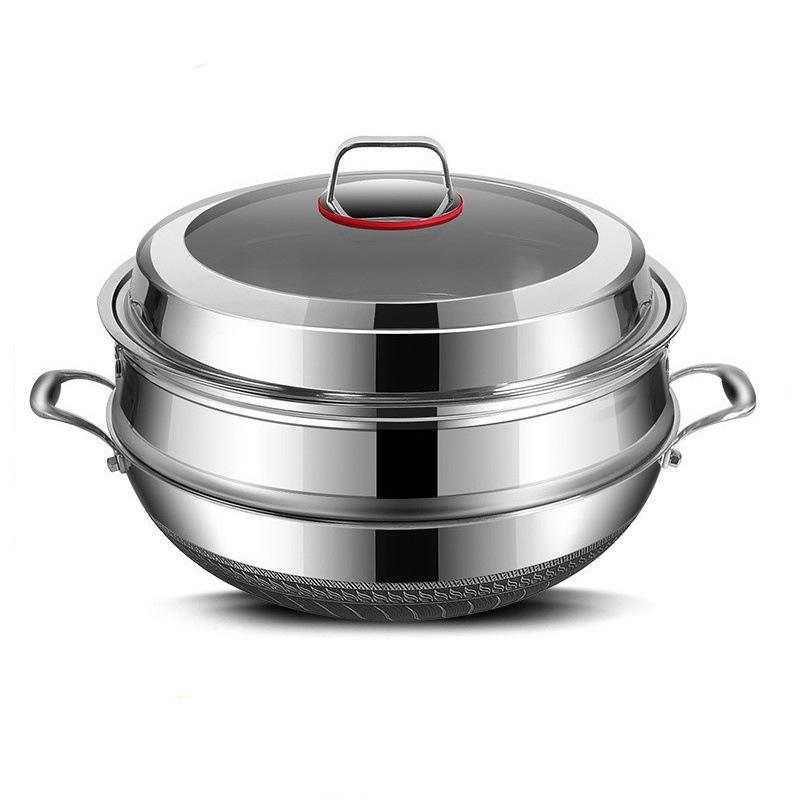 Premium 316 Stainless Steel Honeycomb Steamer &amp; Frying Pan