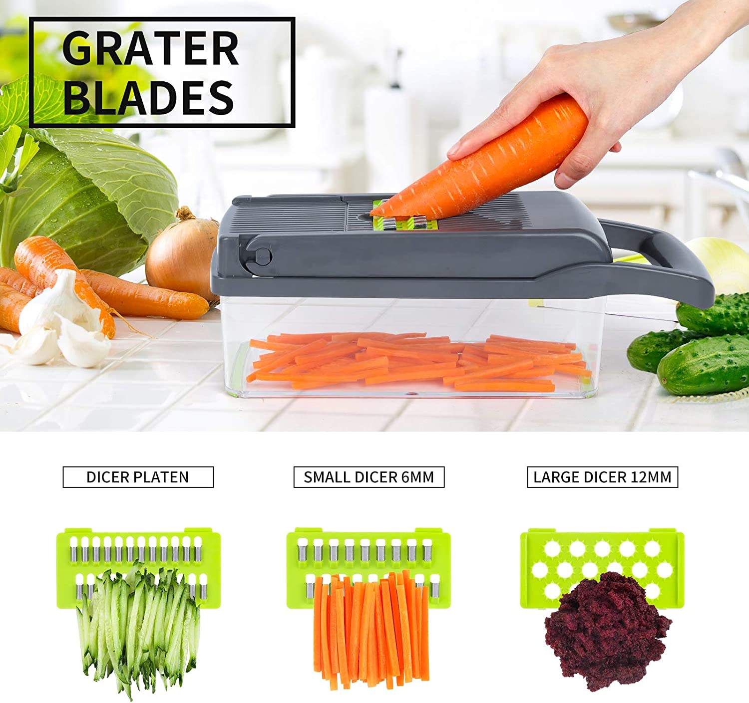 Manual Hand Fruits and Vegetable Cutter | 12 in 1 Multifunctional Food Chopper