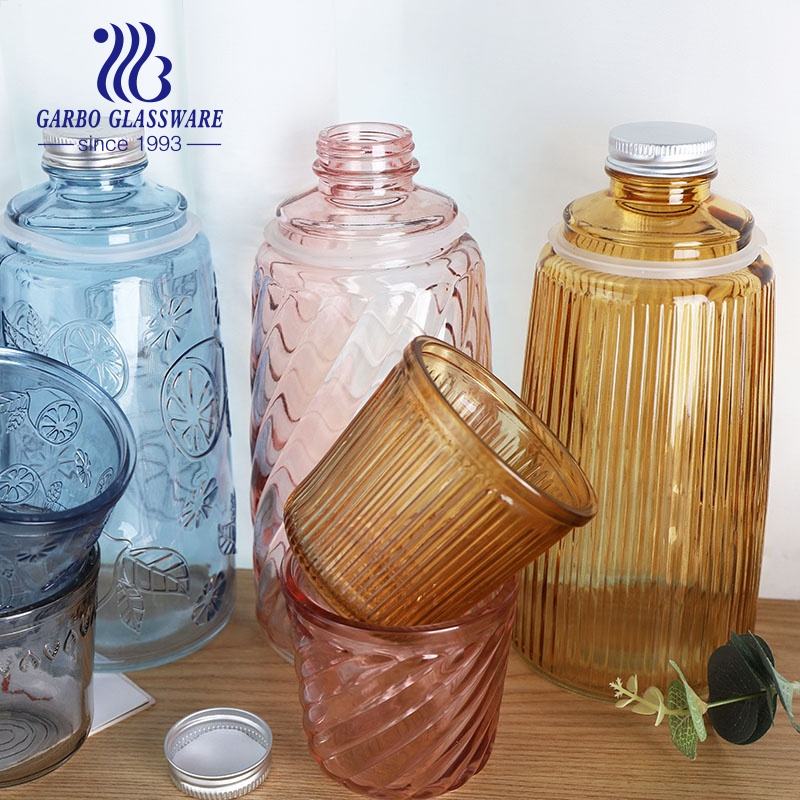 New Arrival – 1300ml Multi-Color Spray Glass Carafe & Cup Set | High-Quality Juice & Water Bottle with Lid