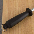 Professional Carbon Steel Knife Sharpening Steel | Black Honing Rod for Kitchen Knives