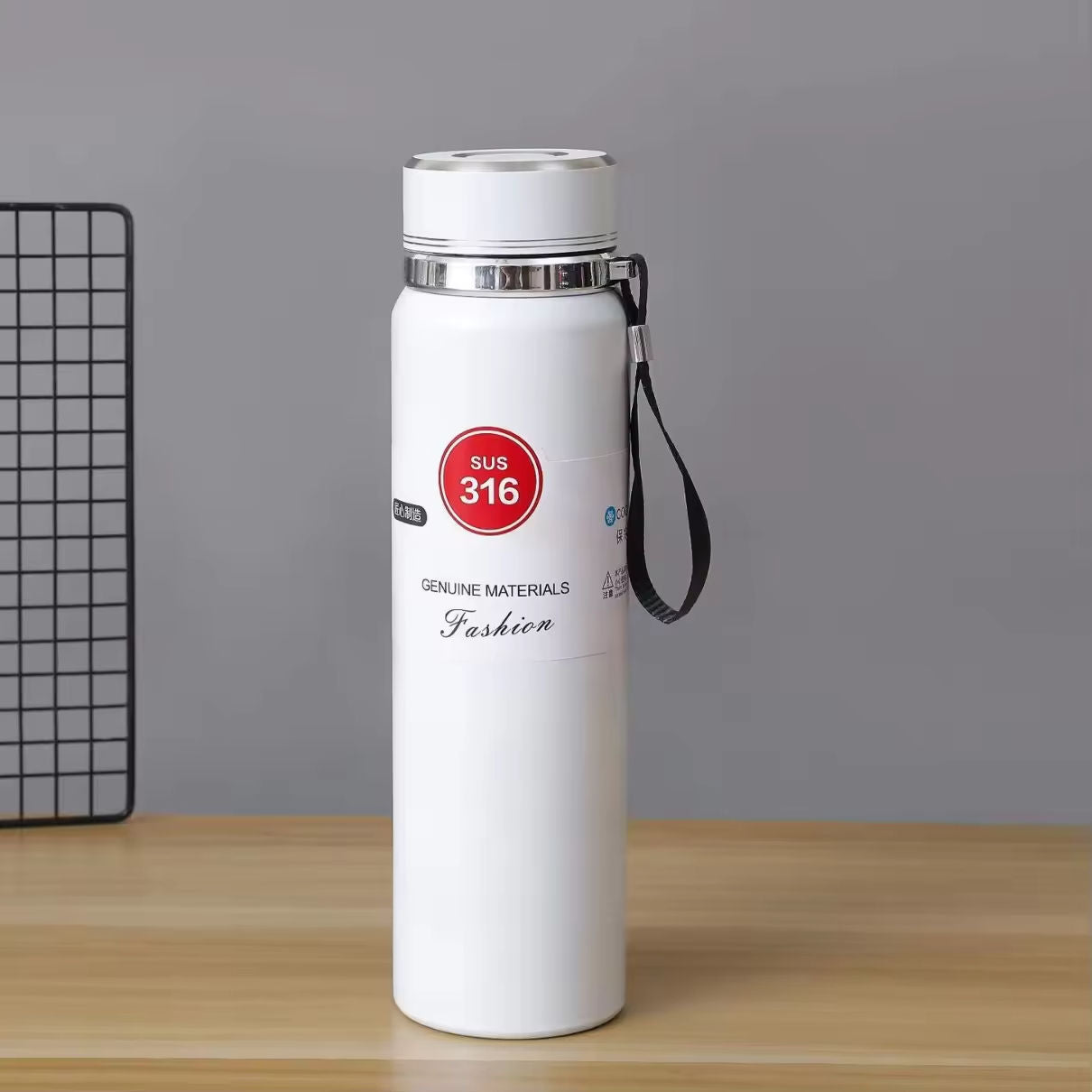 Large Capacity 316 Stainless Steel Thermos Bottle Solid Color Portable Vacuum Insulated Outdoor Sports Water Tumbler