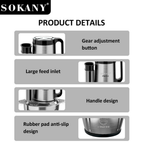 Electric Wonder Chopper Blender Multifunction Meat Grinder Stainless Steel Housing Brushless Motor 3L or 5L Capacity