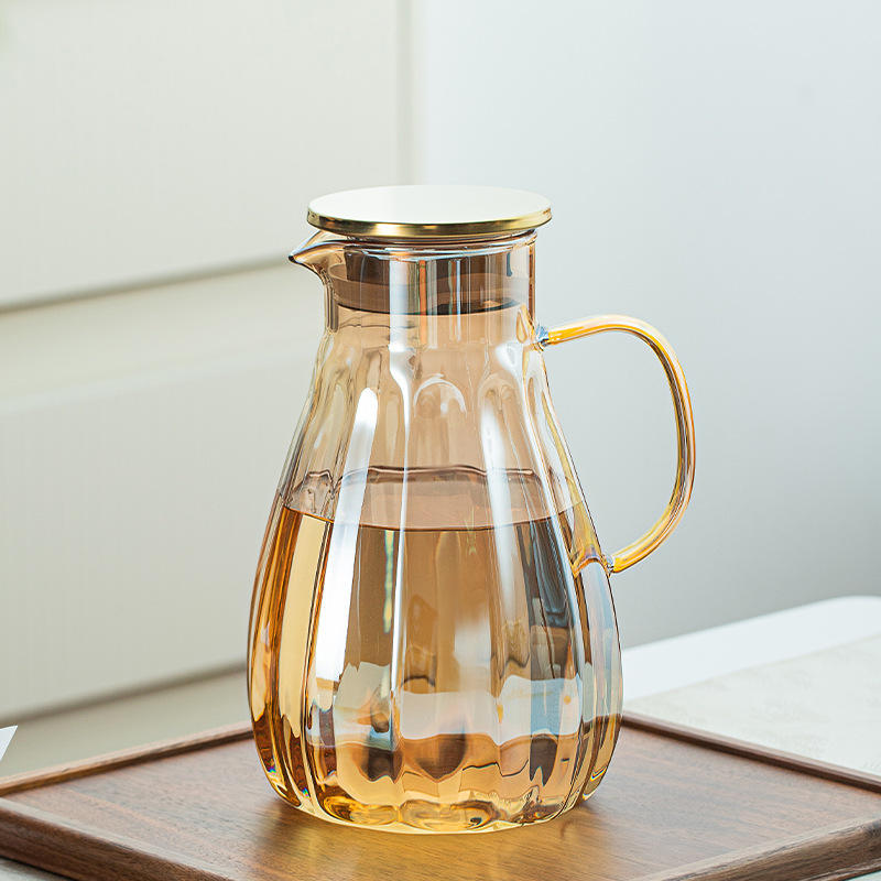 Modern Fashionable High Aesthetic Value High Borosilicate Glass Kettle Set New with Colored Lid Heat Resistant for Coffee & Tea