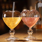 New Design Heart-Shaped Drinking Goblets – Juice &amp; Wine Cup with Straw&nbsp;