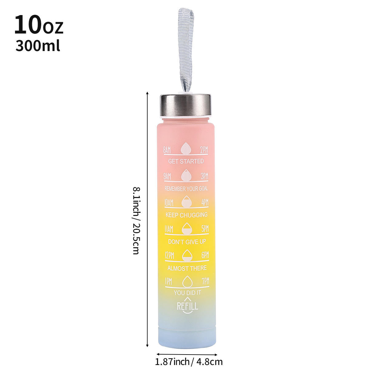 64oz Sports Motivation Water Bottle – With Time Marker