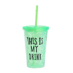 Double Plastic Straw Cups with Flat Lids – Colorful &amp; Fun