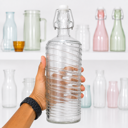 
Modern glass bottle for water soda and juice