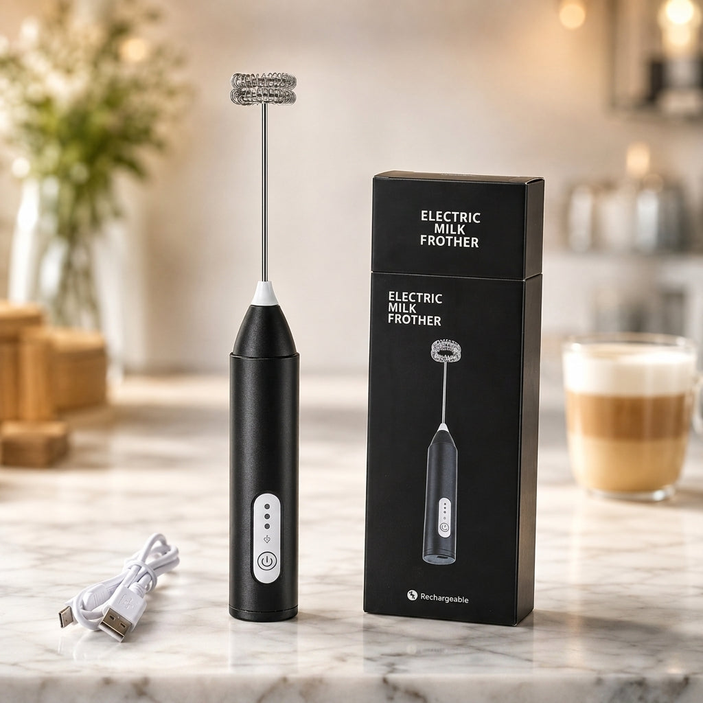 Handheld wireless coffee foam maker for latte and cappuccino