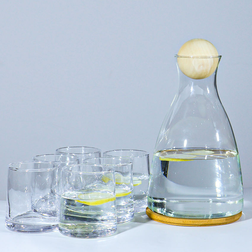 Water Pitcher Heat Resistant Glass Borosilicate Cold Water Jug With Cup Set