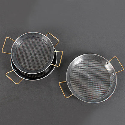 Stainless Steel Honeycomb Paella Pan with Double Handles | Non-Stick Paella & Skillet Pan for Gas & Induction (24cm, 26cm, 28cm)