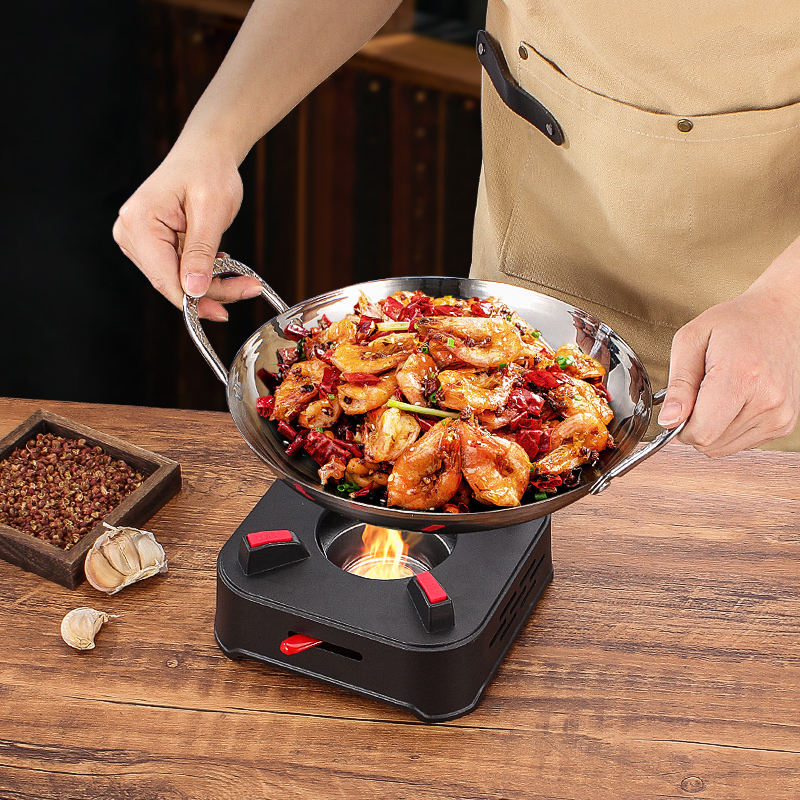 Thickened Stainless Steel Dry Pot with Solid Alcohol Stove