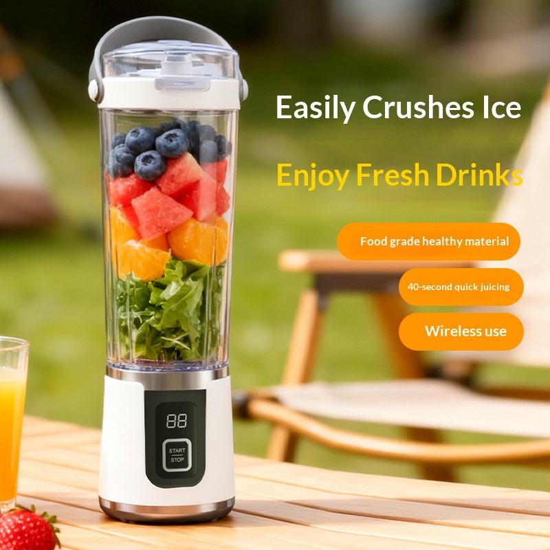 USB Rechargeable Portable Juicer with Digital Display | Mini Blender for Smoothies & Fresh Juices