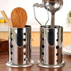 Stainless Steel Cutlery &amp; Tableware Holder – Kitchen Utensil Rack with Drain
