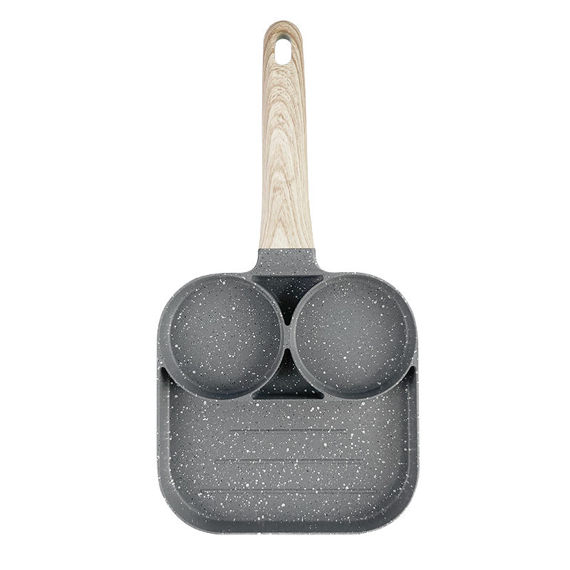 3 Hole Non Stick Breakfast Frying Pan Egg Burger Staute Pan Fried Bacon Sausage Skillet Mini Pancake